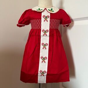 Girls Christmas Dress Candy Cane Mistletoe NWT